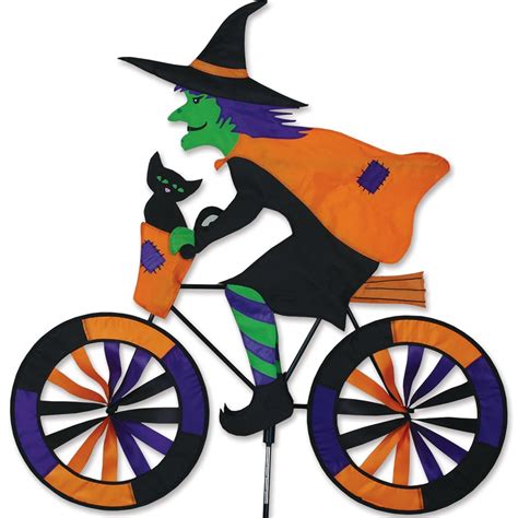 Witch on bike wind spinner